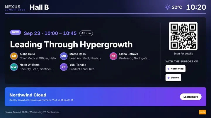 Hall B live session at 10:20