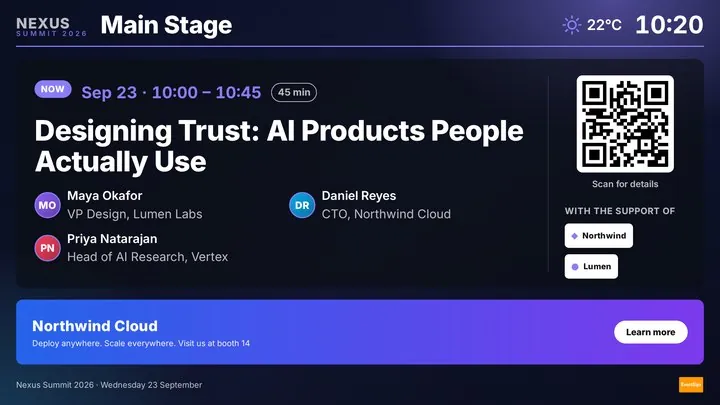 Main stage live session at 10:20